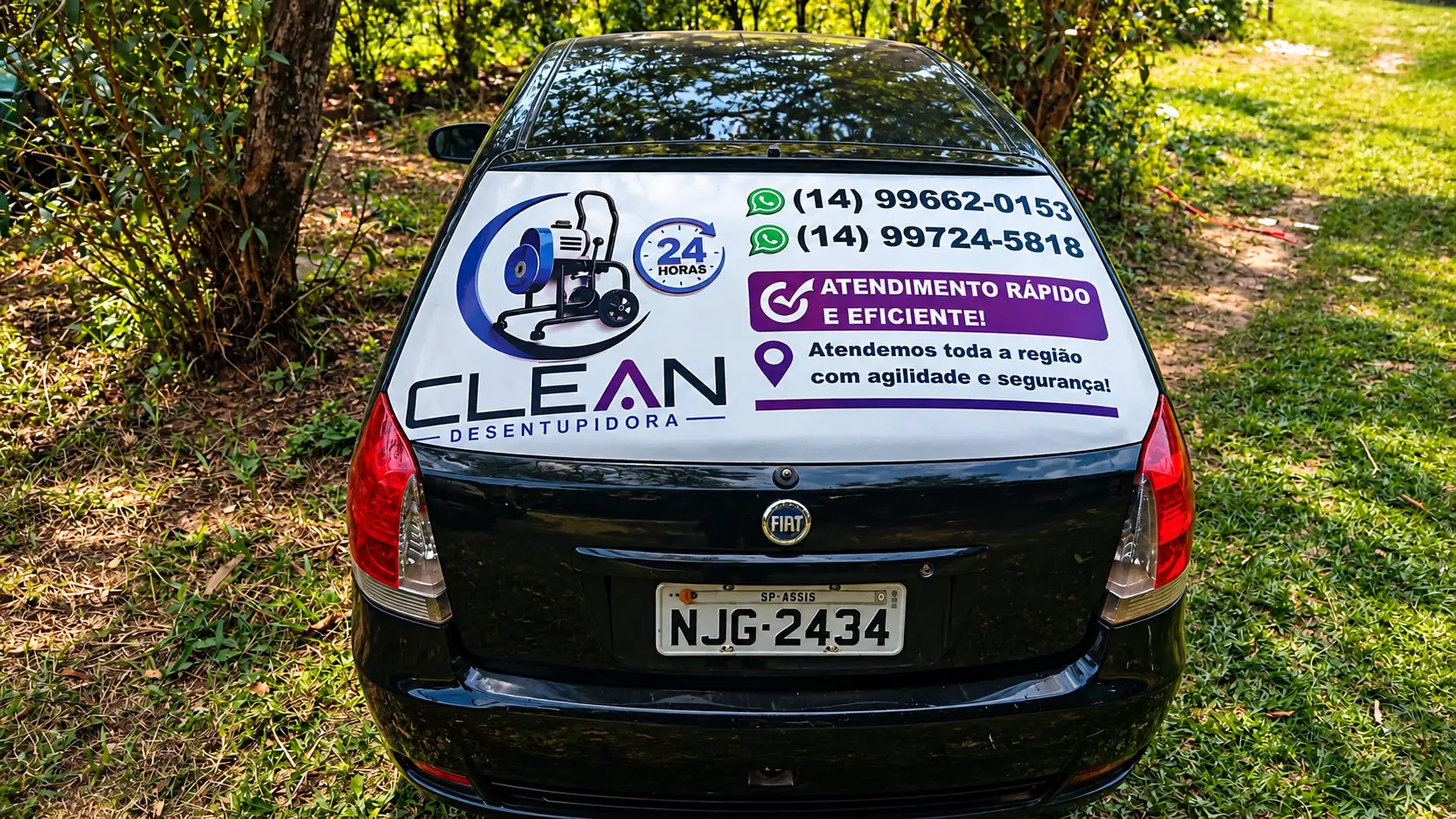 Veículo identificado da Clean Desentupidora em Marília